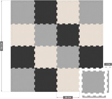 Тварин Головоломка Килимок-головоломка Дитячий килимок Килимок Килимок з пінопласту Килимок для захисту підлоги з хвилястим краєм Нетоксичний Водонепроникний Не ковзає Чорний світло-сірий білий (темно-сірий/світло-сірий/бежевий, 158x158 см), 40 9