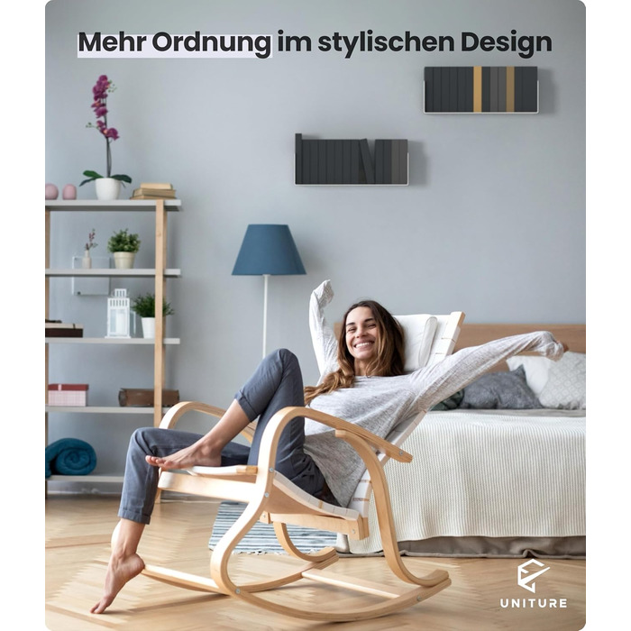 Комплект з 2 шт. - Сучасна біла настінна полиця - 2 x 40 см плаваюча книжкова полиця, біла карнизна рейка