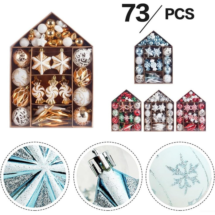 Набір різдвяних кульок із 73 предметів Micpointik