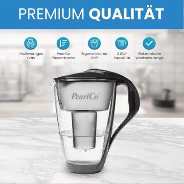 СКЛЯНИЙ фільтр для води PearlCo (антрацит) з 1 магнієвим класичним фільтруючим картриджем - Зроблено в ЄС