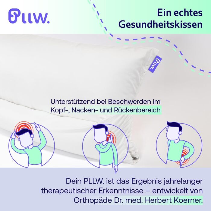 Ортопедична подушка для шиї 40x60 Подушка для зняття болю в шиї з рухомим валиком для шиї Ергономічна подушка для сну на боці з чохлом Індивідуально наповнювана подушка для підтримки шиї Стандарт Oeko-Tex 100 60x40