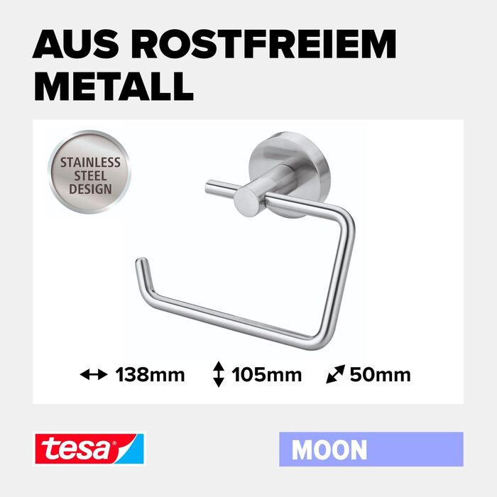 Тримач для туалетного рулону, хромований - тримач для туалетного рулону для настінного кріплення без свердління, вкл. клейовий роз