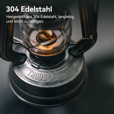 Ретро-ліхтар Thousand Winds Storm, гасова лампа для вулиці (версія Storm), гасовий ліхтар Memory для використання на свіжому повітрі, кемпінгу, походів, патіо, пікніка - вітрозахисний, з ручкою для перенесення, ретро-срібло TW6011 ретро-срібло