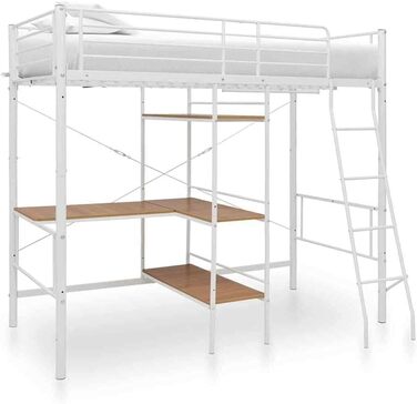 Сучасне двоярусне ліжко для спальні, двоярусне ліжко з каркасом столу, білий метал, 90 х 200 см, меблі для спальні, сучасний письм