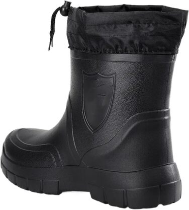 Чоловічі гумові чоботи, вітрозахисні бавовняні гумові чоботи, теплі, легкі гумові чоботи до щиколотки, чорні гумові чоботи без шнурівки, водонепроникні робочі чоботи, чорні, розмір 40 EU