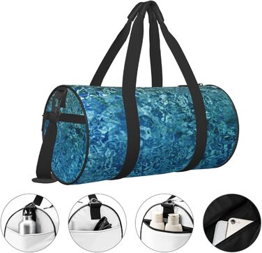 Спортивна сумка-мішок для подорожей та пляжу, з принтом морської поверхні, чорна, універсальний розмір, дорожня сумка