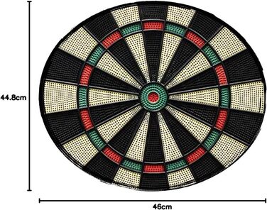 Електронна мішень для дартсу Carromco Panthera-301 Мяка мішень для дартсу з 4 лунками для 18 гравців, 32 гри та 500 варіацій, включаючи мякі дротики, червоно-зелено-бежево-чорна, 46x44,8x3,8 см