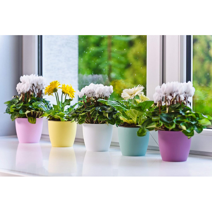 Кашпо для квітів Tymar, 2 шт. , пластикове кашпо для рослин, сучасне, матове, круглої форми (графіт, ø 14 см) ø 14 см (2 шт. ) гра