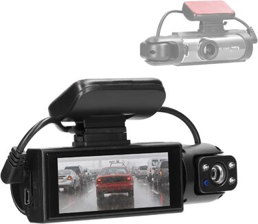 Багатомовний автомобільний відеореєстратор Mulcort з двома об'єктивами, автомобільний відеореєстратор, автомобільна камера, нічне