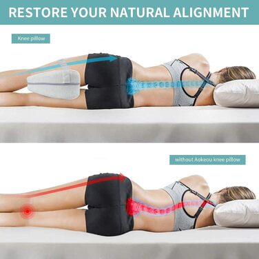 Подушка для коліна CREATESTAR для сну на боці, подушка для ніг, ергономічна подушка для сну на боці з оптимальною колінною піною з ефектом пам&39яті для позиціонування подушки зі знімним та пральним чохлом, світло-сірий дизайн із серцем