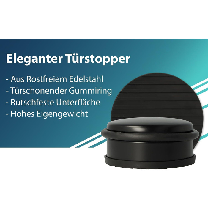 Дверний обмежувач Westcott, круглий дверний обмежувач з нержавіючої сталі, дбайливо ставиться до дверей і не ковзає, 10х4 см, 1200