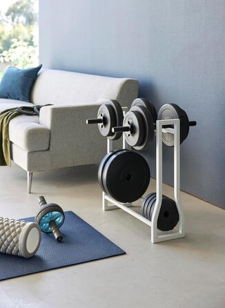 Стійка для гантелей Yamazaki 1963 TOWER, біла, сталь/силікон, 52 x 17 x 54,3 см, біла