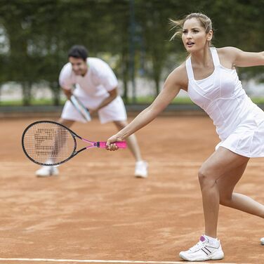 Доросла тенісна ракетка, 27 дюймів, чорний/рожевий