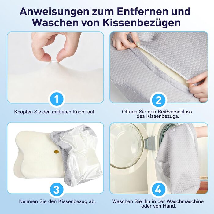 Подушка для шиї Fwoueot, подушка з піни з ефектом пам&39яті, підтримуюча подушка для шиї, подушка для сну на боці, спині та животі, біла