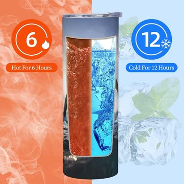 Кухоль з прямою трубочкою, пінгвіни, принт, дорожній кухоль, підходить для кемпінгу, офісу та дому, 590 мл