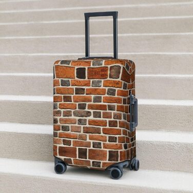 Чохол для валізи Цегляна стіна з еластичної тканини, захисний від подряпин та пилу, чорний, розмір 85 см