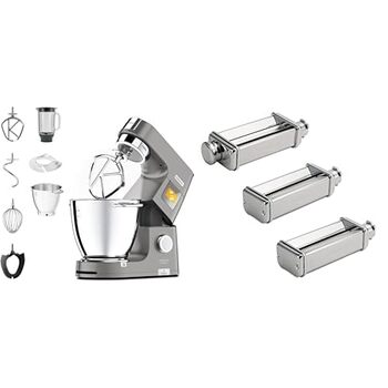 Кухонний комбайн Kenwood Titanium Chef Patissier XL KWL90.034SI (1400 Вт) з набором для кондитерів (4 предмети), сріблястий набір для приготування пасти MAX980ME з нержавіючої сталі