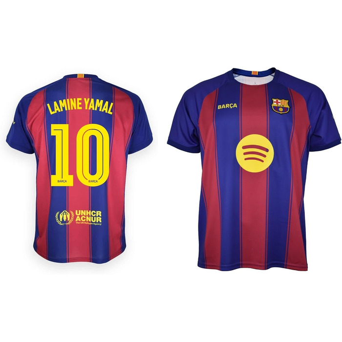 Дитячий набір ФК Барселона Lamine Yamal 1-ша команда 25/26, офіційна репліка дитячий набір з іменем та номером 14 років червоний/синій
