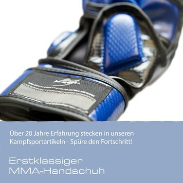 Рукавички для спарингу MMA Ju-Sports Carbon - сині, ПУ Рукавички для всіх видів бою/MMA з накладкою на тильній стороні Міцний захист великого пальця та долоні для тренувань