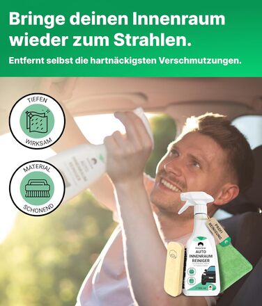 Набір засобів для чищення салону автомобіля 500 мл щітка та тканина з мікрофібри - Засіб для чищення салону автомобіля Cockpit Car