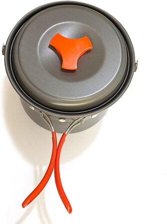 Посуд для кемпінгу об&39ємом 1,4 л, з твердого алюмінієвого сплаву, для приготування їжі на відкритому повітрі, підходить для походів, подорожей з рюкзаком, набір для приготування їжі на кемпінгу, термостійкий, з алюмінієвого сплаву, для