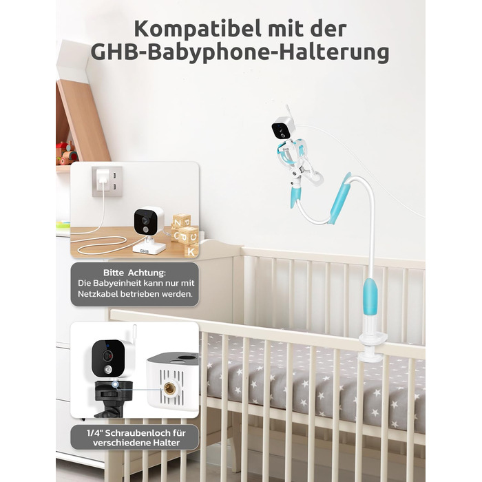 Монітор для дітей з камерою 5 дюймів 720P HD 5000mAh IPS Дисплей Режим VOX Цифрове збільшення Нічне бачення Домофон Дисплей темпер