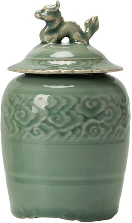 Керамічна чайна ємність Cabilock з кришкою, вінтажна банка для імбиру, китайське храмове скло, порцеляна, декоративна ваза для квітів, банка для зберігання чаю, спецій та прянощів