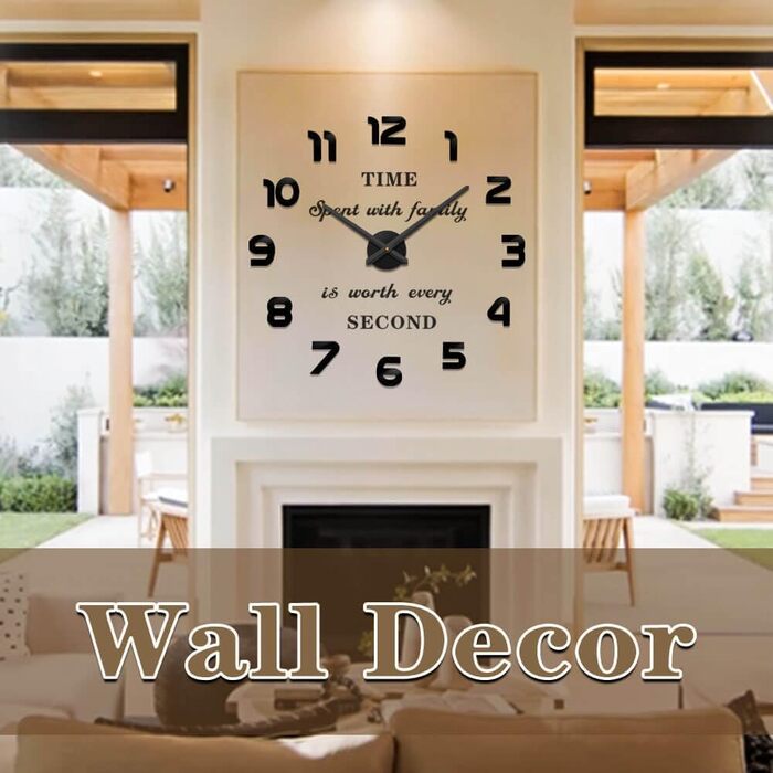 Сучасний німий DIY Великий настінний годинник 3D наклейка для декору домашнього офісу подарунок