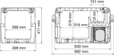 Компресорний охолоджувач DOMETIC CFX 35, 32 літри, 12/24 В і 230 В для автомобіля, вантажівки, човна, будинку на колесах і розетки, з USB-підключенням Classic