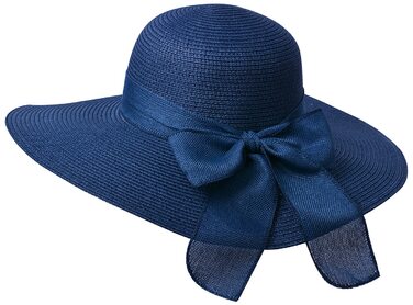 Жіноча солом&39яна капелюх-літній капелюх з бантом, пляжний капелюх, капелюх з полями, темно-синій, 56-58