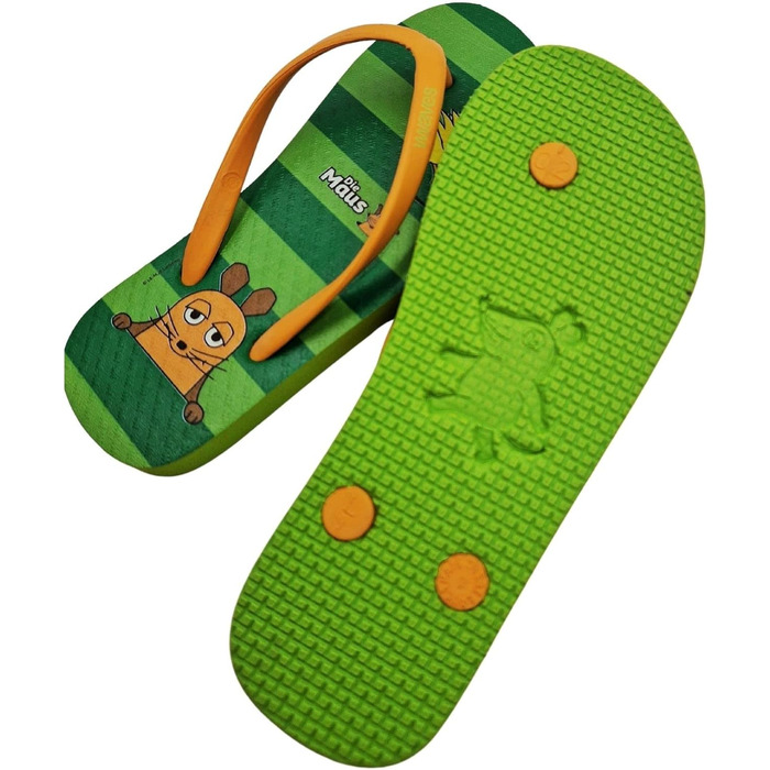 Дитячі шльопанці, сандалі-шльопанці &quotМишка &quotТри друзі&quot&quot, пляжне взуття для літа, відпочинку, піщано-пляжний мотив, капці для купання для дівчаток та хлопчиків, розмір 30-34 (31,5 EU). &quotТри друзі&quot