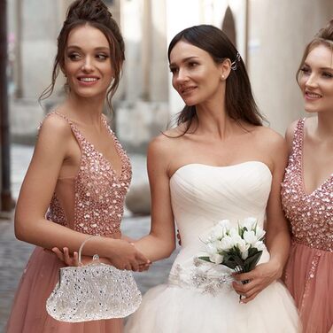 Клатч Перлинний Вечір - Розкішна жіноча сумочка з перлів та ланцюжка для вечірок та урочистих подій. Срібляста перлинна сумочка для нареченої.