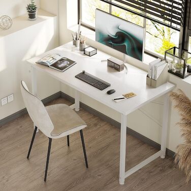 Маленький письмовий стіл, 10048 см Комп&39ютерний стіл Офісний стіл з тримачем для навушників, Маленький білий стіл для домашнього офісу, Дерев&39яний ПК-стіл, Офісний стіл для дому, Білий 10048 см