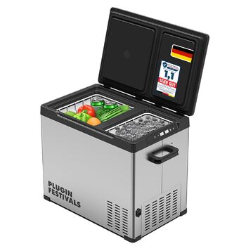 Електричний холодильник-бокс - 2-секційний компресорний холодильник-бокс 12V 230V - до -20 градусів та керування за допомогою застосунку - Морозильна камера для автомобіля та кемпінгу - DUAL Ice Cube Electric (38 літрів)