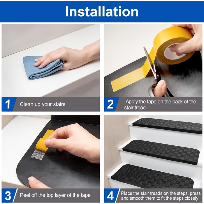 Набір з 5 гумових килимків для сходів протиковзкий килимок для сходів килим для сходів килимок для сходів килим для приміщень відк