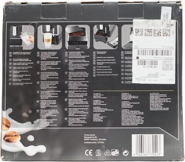 Повністю автоматична кавоварка Tchibo Esperto Latte з функцією спінювання молока для кавової пінки, еспресо та молочних делікатесів, антрацит