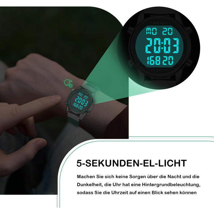 Крокомір для жінок, фітнес-трекер для ходьби, водонепроникний спортивний годинник, лічильник калорій, наручний годинник з великим цифровим дисплеєм, для пенсіонерів, жінок та людей похилого віку, чорний