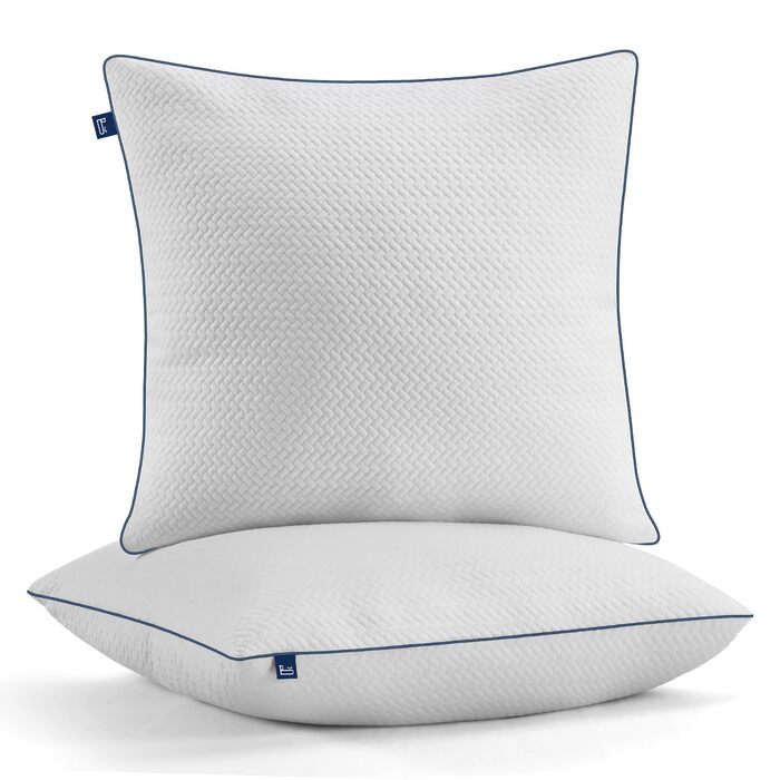 Подушка BedStory 80x80 з регульованим наповнювачем 1500 г x 2 Мікрофібра Готельний комфорт Сертифіковано Oeko-TEX 100 Дихаюча та придатна для прання в пральній машині Для дивана всіх положень для сну 8080 см