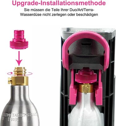 Швидкий адаптер ASOFTY CO2 сумісний з SodaStream Duo, Crystal 3.0, Gaia, Art, Terra, E-Duo, E-Terra Установка без пошкодження содогенератора, для 425 г циліндра Co2 60L трапецієподібна різьба TR21-4