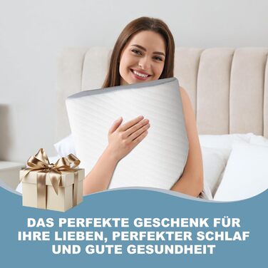 Подушка для шиї - ергономічна подушка з піни з ефектом пам&39яті для полегшення болю в шиї, подушка для підтримки шиї зі знімною наволочкою, для сну на боці, спині та животі, 63*34*12/9 см, біла