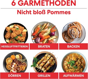 З ClearCook - цифрова здорова фритюрниця 5,7 л, нержавіюча сталь, розумна програма 6-в-1 - смаження у фритюрі, запікання, смаження, гриль, зневоднення, розігрівання, велика ємність -1700 Вт великий цифровий (нержавіюча сталь 5,7 л) оглядове вікно