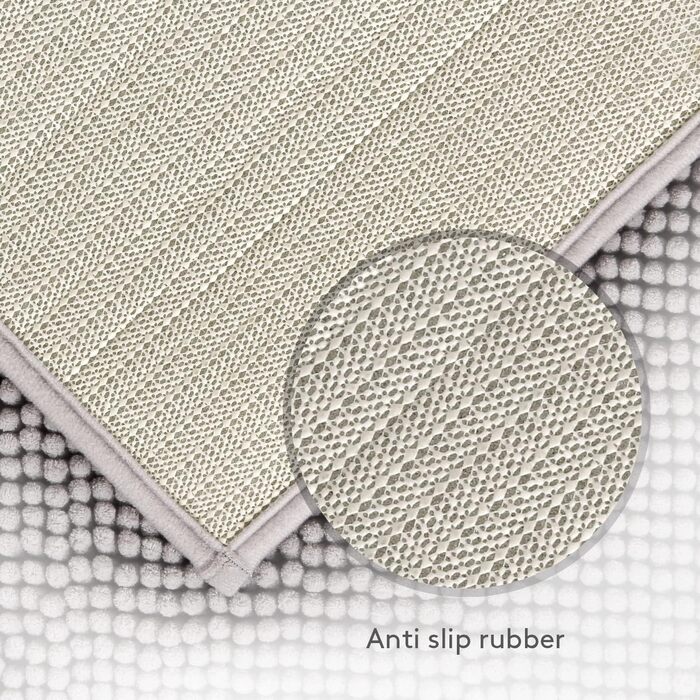 Нековзний килимок для ванної кімнати Lifewit 50x80см Килимок для ванної кімнати з мікрофібри синельного кольору Сірий Сірий 80 x 5