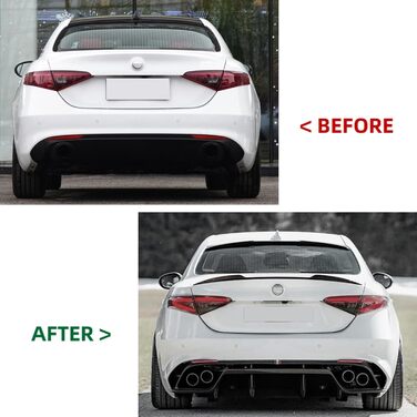 Заднє спойлер Губа Заднє крило для Alfa Romeo Giulia Sedan 2015-2023 Black Gloss Black Gloss Black