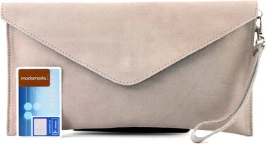 Жіноча замшева шкіряна сумка-клатч через плече T106, вечірня сумка ручної роботи, Італійського кольору, рожево-бежевого кольору, 2 шт.