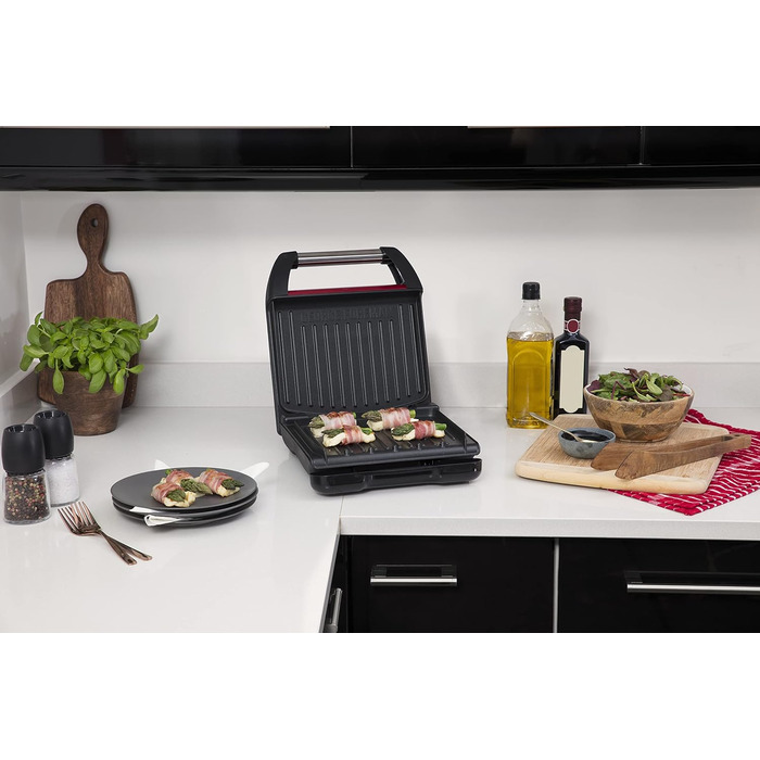 Розмір 24х17см - на 3 порції Compact Steel Red (для м'яса, риби та овочів, паніні та бутербродниці, зменшує до 42 жиру)25030-56 Компактний одинарний