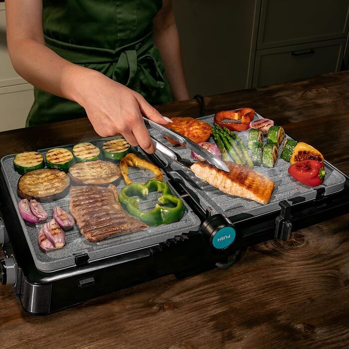 Електричний контактний гриль Cecotec Rock'nGrill 2200 Dual, розкриття 180, 29x23 см, 2200 Вт