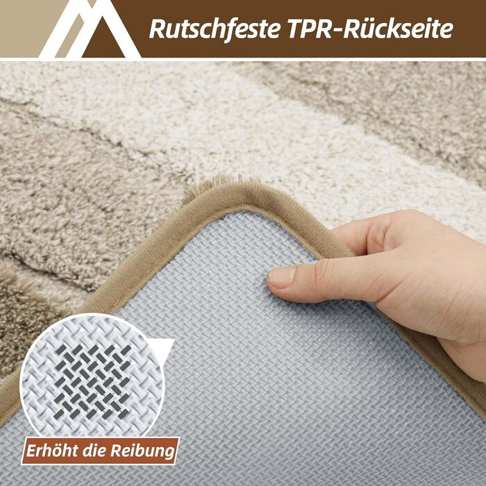 Килимок для ванної COSY HOMEER 60 x 90 см, м&39який нековзний килимок для ванної, що миється, килимок для ванної кімнати та душу, бежевий 60 x 90 см (прямокутний)