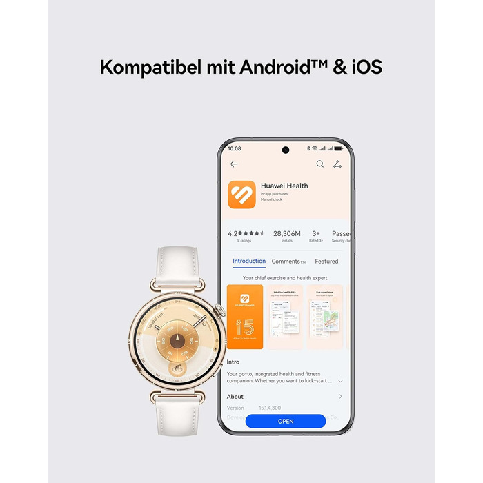 Розумний годинник HUAWEI Watch GT 6, GPS, 1,47-дюймовий AMOLED-дисплей, до 21 дня роботи від акумулятора, їзда на велосипеді, понад 100 спортивних режимів, сумісний з Android та iOS, моніторинг здоров&39я, емоційне благополуччя, чорний, автономний годинни