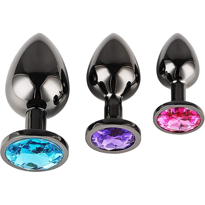Набір з 3 металевих анальних плагів AllesCosy, для чоловіків і жінок
