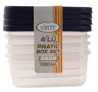 Набір контейнерів Violet House 0506 PRATIC 0.38 л, 4 шт (6995587)